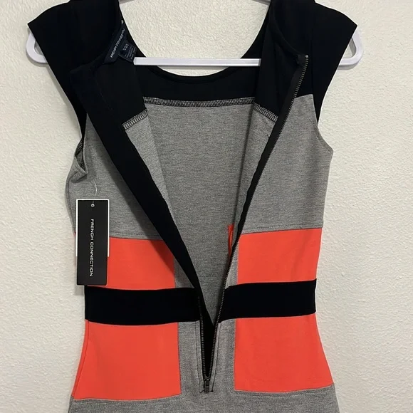 French Connection gray, black, and pink body con dress size 6 - Picture 10 of 11
